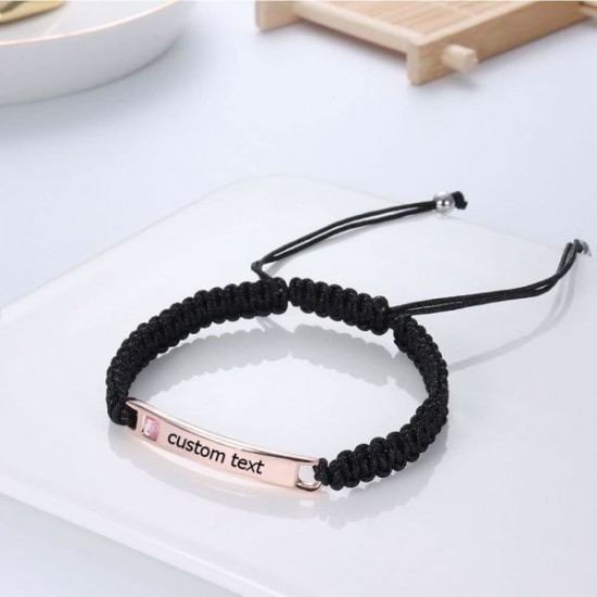 Personalized Friendship Bracelets For 2; 3; 4; 5 Free Engraved ID Matching Bracelets Handmade Braid Rope Adjustable Bracelets For Friends Couple Personalized Friendship Bracelets For 2; 3; 4; 5 Free Engraved ID Matching Bracelets Handmade Braid Rope Adjustable Bracelets For Friends Couple